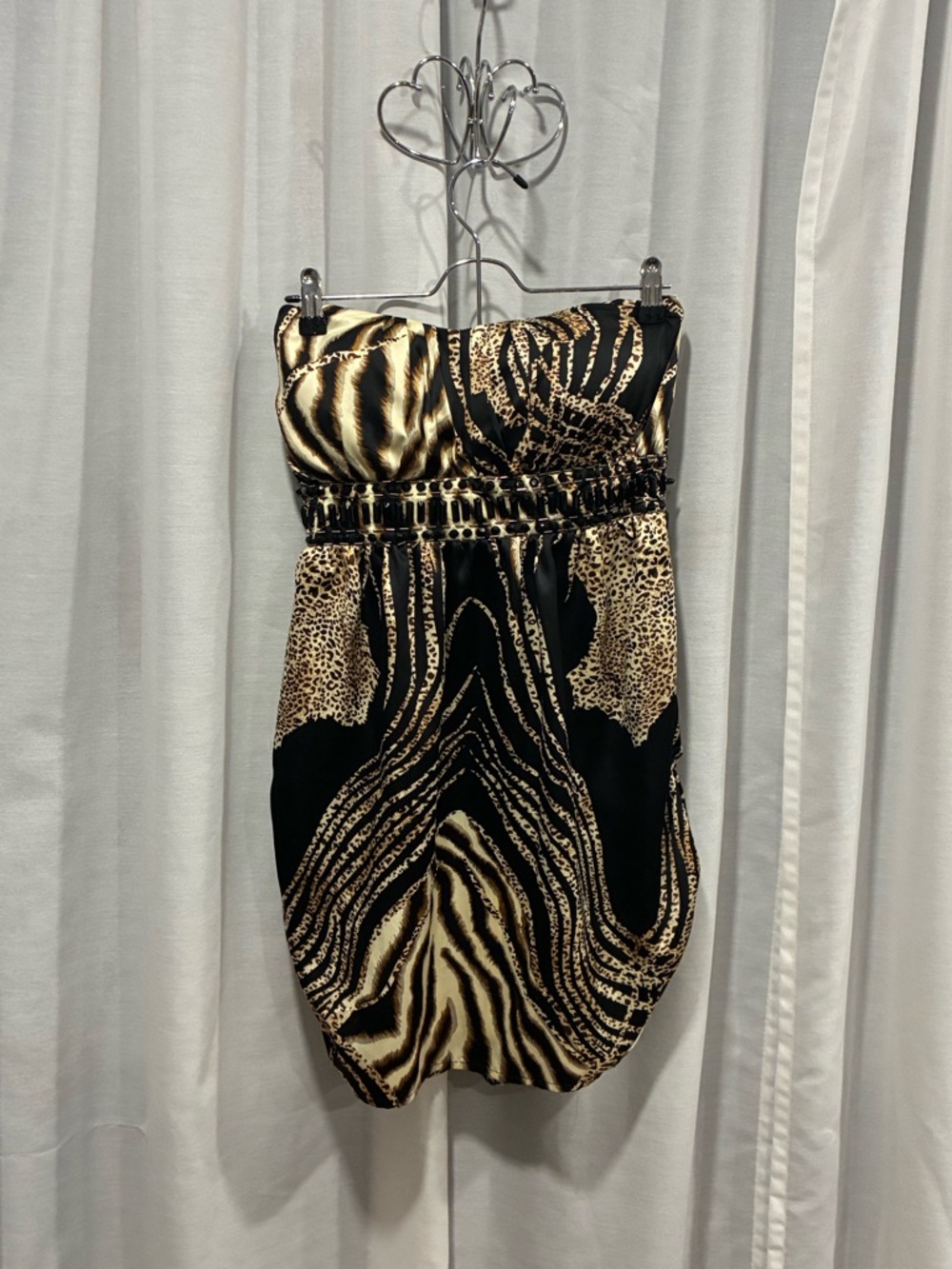 Arden B Y2K Strapless Mini Dress Beaded Empire Waist NWOT